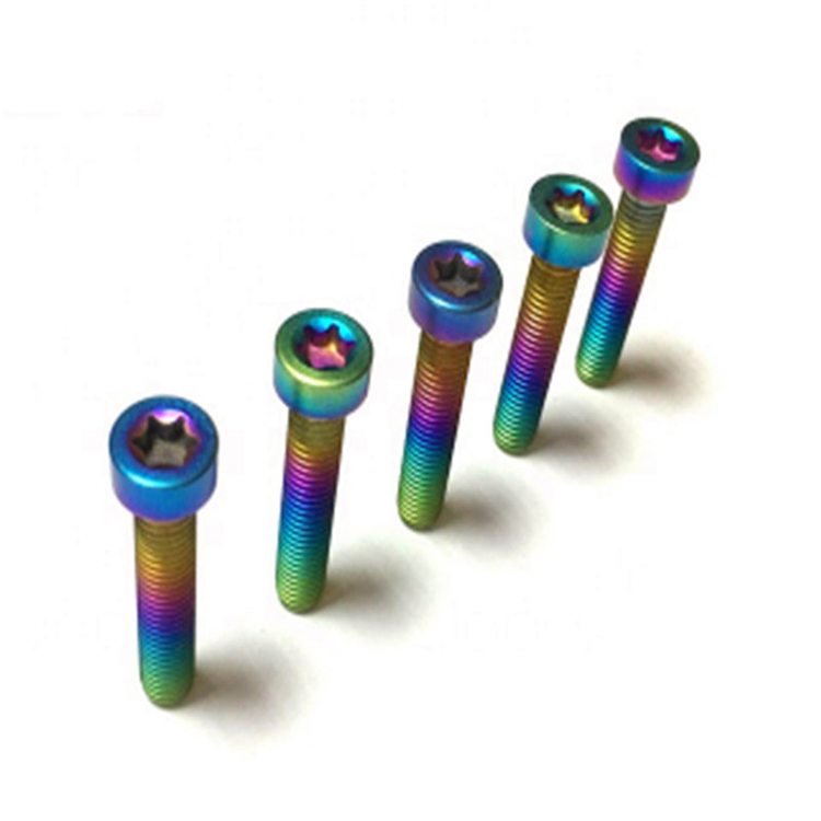 M8x12 GR5 Rainbow színű titánötvözet hatlapfejű csavar