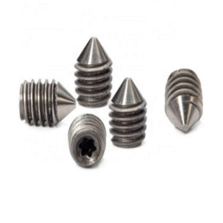 Rozsdamentes acél 304 m4-es T10 torx állítócsavar kúpos heggyel