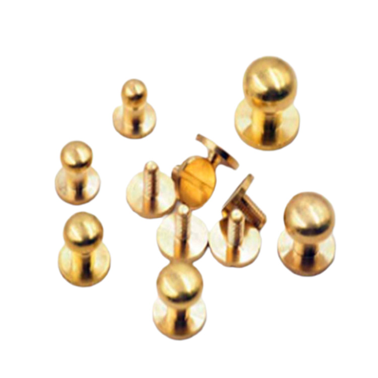 4 mm-10 mm tömör sárgaréz csavaros hátsó Sam Brown gombos csap bőrhöz
