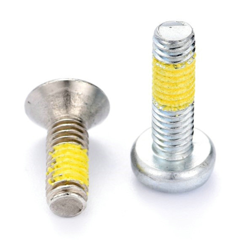 Pan(süllyesztett) fejű torx(hatlapú) gépi csavar sárga nylon folttal Pan(süllyesztett) fejű torx(hatlapú) gépi csavar sárga nylon folttal