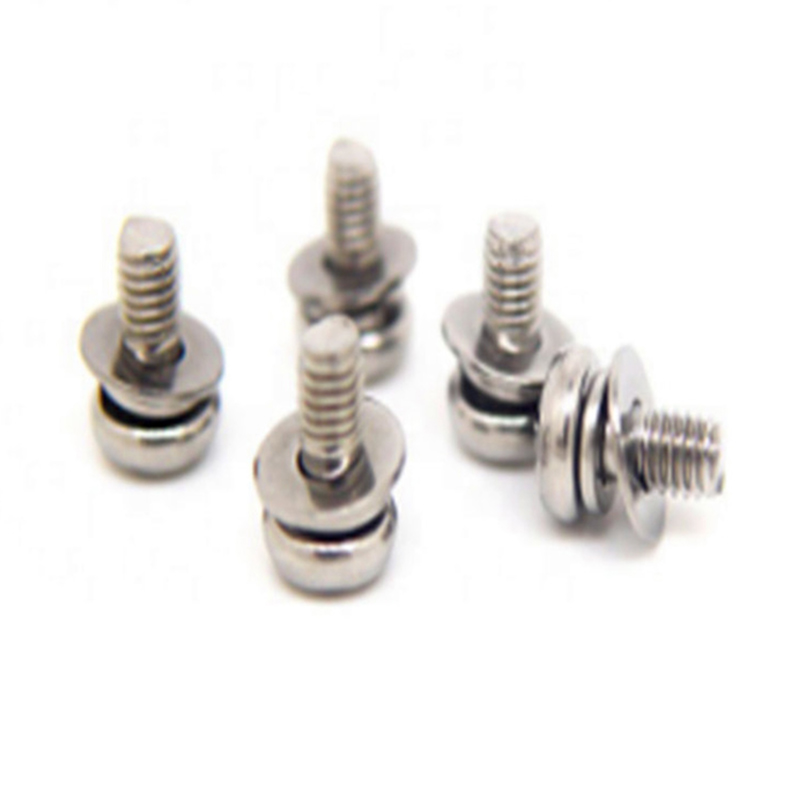 M3x6mm passzivációs serpenyőfejű, osztott sima alátétkészlet csavar