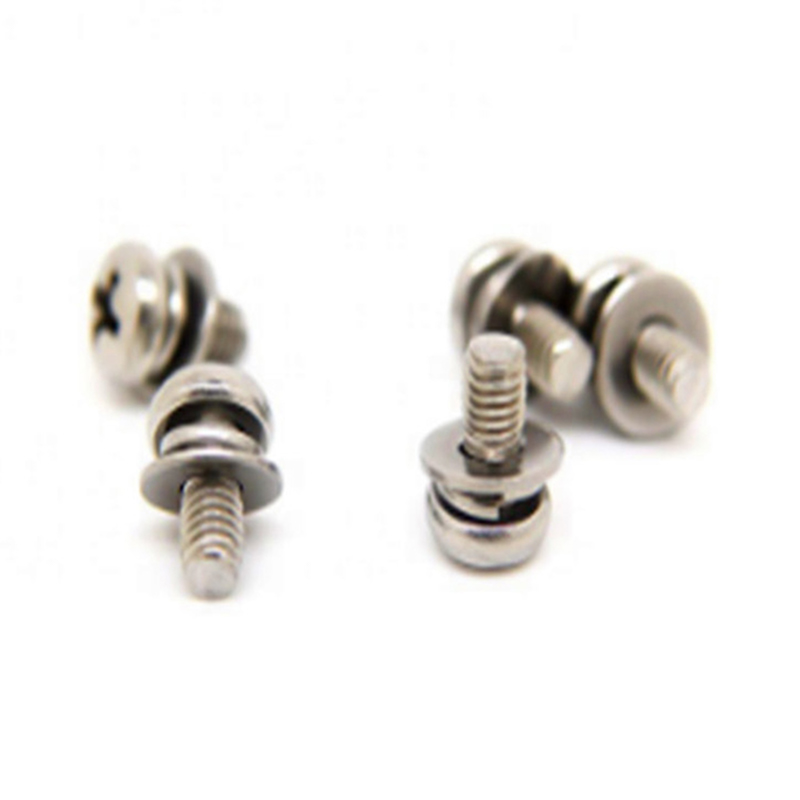 M3x6mm passzivációs serpenyőfejű, osztott sima alátétkészlet csavar M3x6mm passzivációs serpenyőfejű, osztott sima alátétkészlet csavar