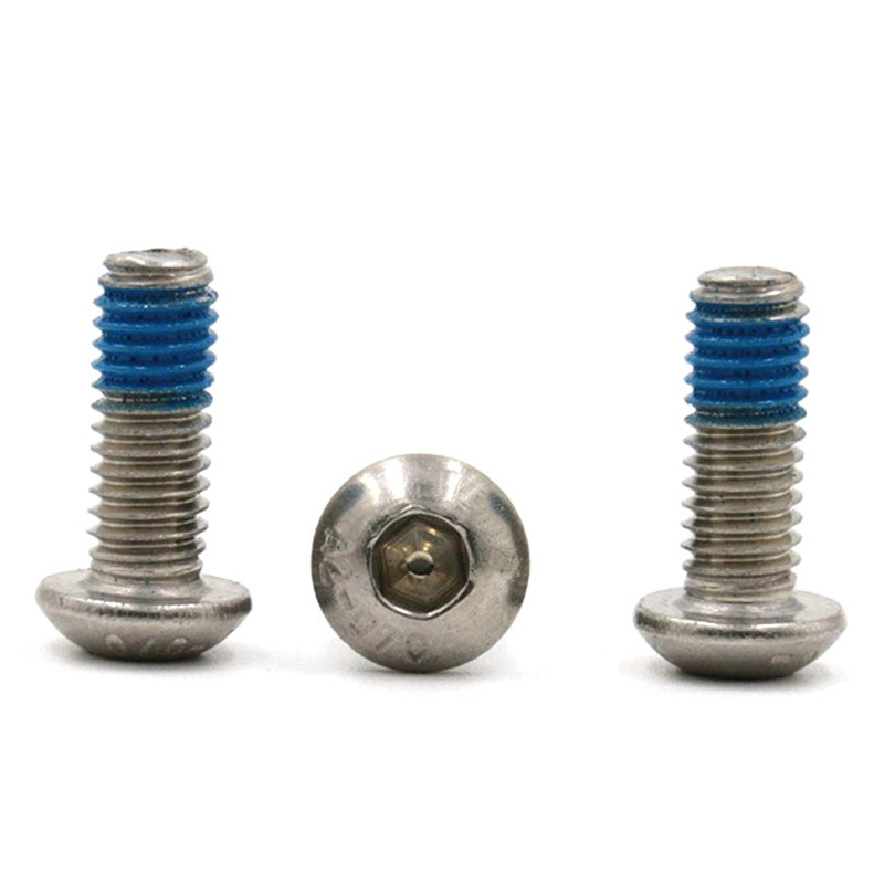 M3 rozsdamentes acél gombfejű hatlapú hsocket mini mikrocsavar nylon tapasszal M3 rozsdamentes acél gombfejű hatlapú hsocket mini mikrocsavar nylon tapasszal
